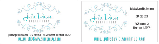 julie davis business cards