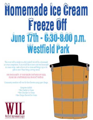 westfield improvement league ice cream flier