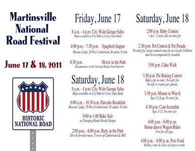 national road festival trifold brochure martinsville, il