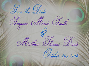 peacock save the date card