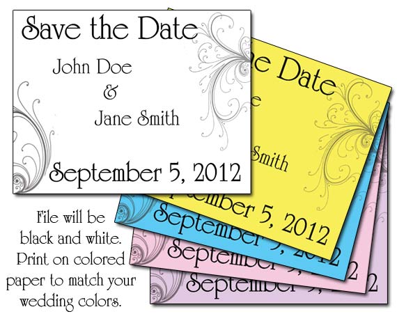 elegant swirls save the date