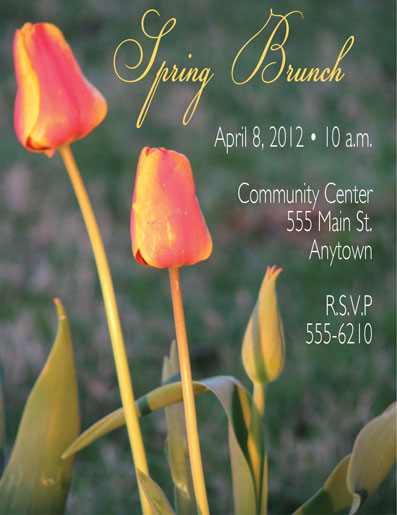 spring tulips brunch easter invitation